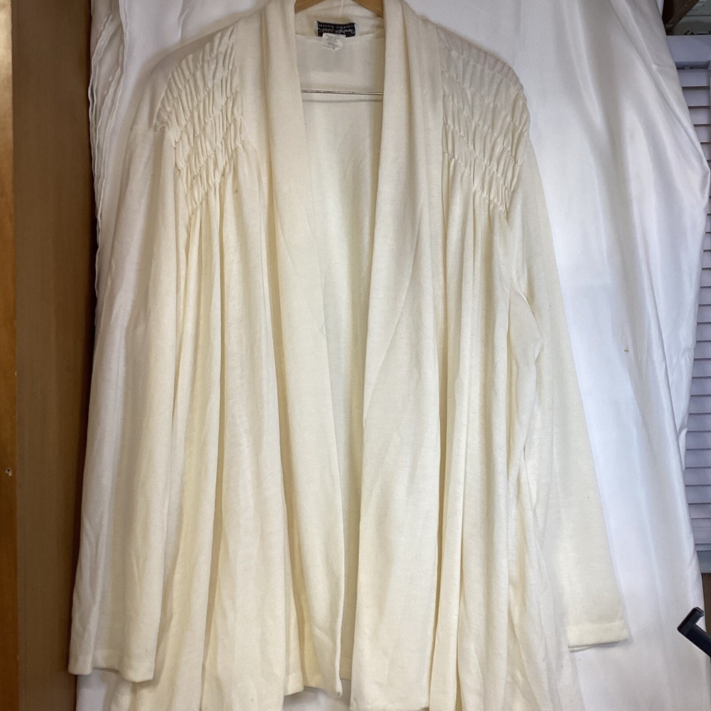 anthony richards white open sweater/blazer size 2x long sleeve new